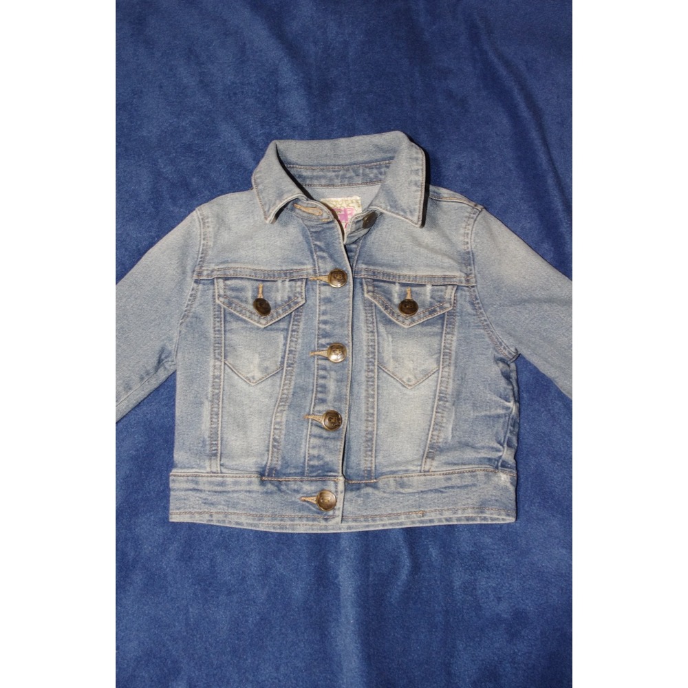 Gianni Bini GB Girls Denim‎ Jacket Small 5-6 Light Wash EUC